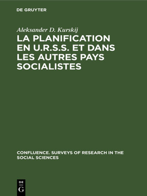 cover image of La planification en U.R.S.S. et dans les autres pays socialistes